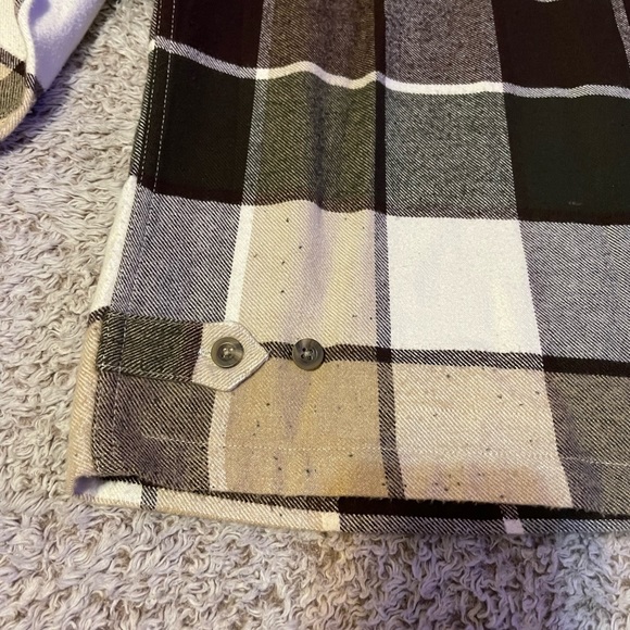 dressbarn women’s zipper coat plaid tan/cream/brown/black size large - Picture 4 of 11